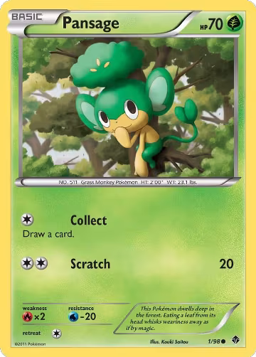 Pansage (1/98), Emerging Powers — Pokémon card price