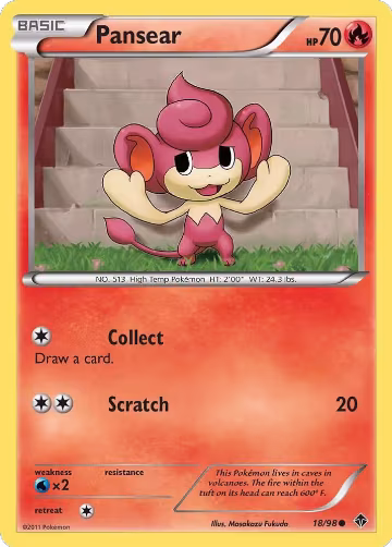 Pansear (18/98), Emerging Powers — Pokémon card price