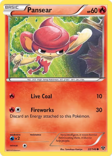 Pansear (22/146), XY Base Set — Pokémon card price