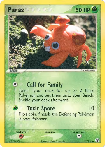 Paras (72/112), EX FireRed & LeafGreen — Pokémon card price