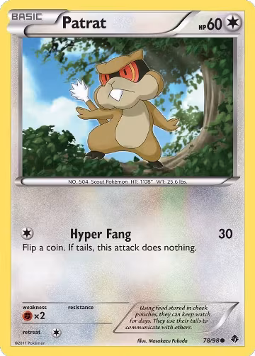 Patrat (78/98), Emerging Powers — Pokémon card price