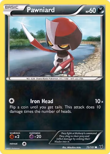 Pawniard (75) (75/101), Noble Victories — Pokémon card price