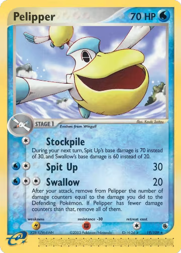 Pelipper (19/109), EX Ruby and Sapphire — Pokémon card price