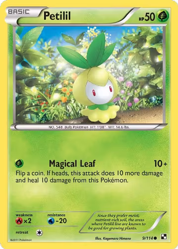 Petilil (9/114), Black and White — Pokémon card price