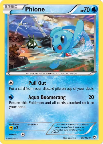 Phione (36/113), Legendary Treasures — Pokémon card price