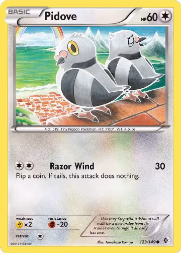 Pidove (123/149), Boundaries Crossed — Pokémon card price