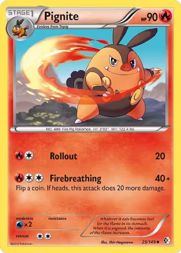 Pignite (25/149), Boundaries Crossed — Pokémon card price