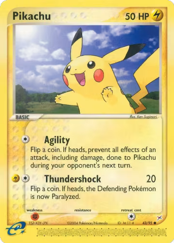 Pikachu (43/95), EX Team Magma vs Team Aqua — Pokémon card price