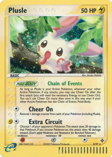 Plusle (8/97), EX Dragon — Pokémon card price