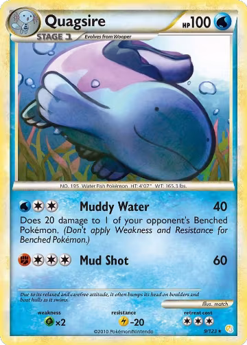 Quagsire (9/123), HeartGold SoulSilver — Pokémon card price