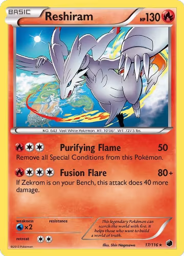 Reshiram (17/116), Plasma Freeze — Pokémon card price