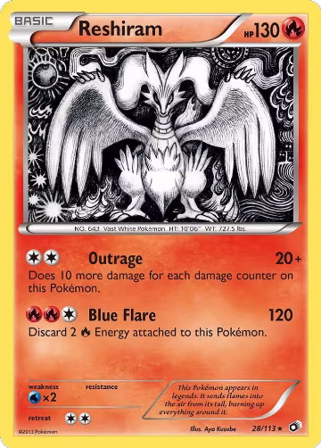 Reshiram (28/113), Legendary Treasures — Pokémon card price