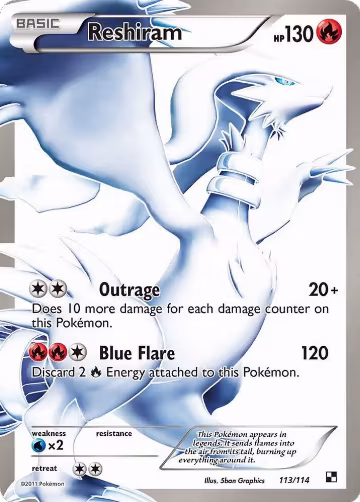 Reshiram (113 Full Art) (113/114), Black and White — Pokémon card price