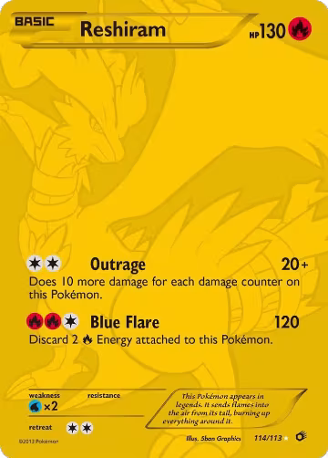 Reshiram (114 Full Art Secret Rare) (114/113), Legendary Treasures — Pokémon card price