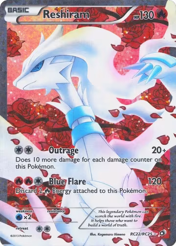 Reshiram (Full Art) (RC22/RC25), Legendary Treasures: Radiant Collection — Pokémon card price