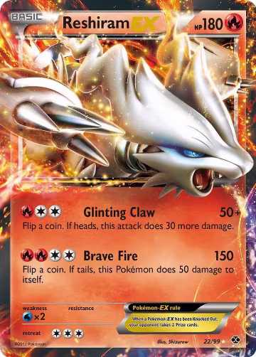 Reshiram EX (22/99), Next Destinies — Pokémon card price