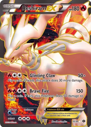 Reshiram EX (95 Full Art) (95/99) — card price