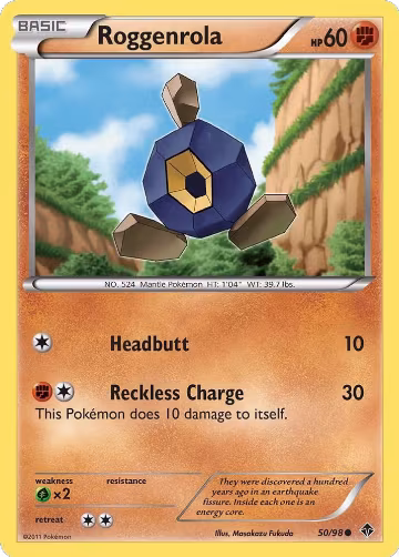 Roggenrola (50) (50/98), Emerging Powers — Pokémon card price