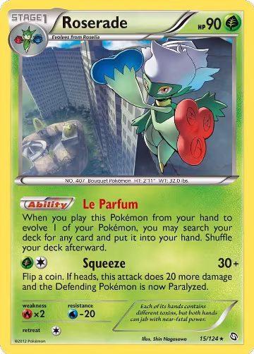 Roserade (15) (15/124), Dragons Exalted — Pokémon card price