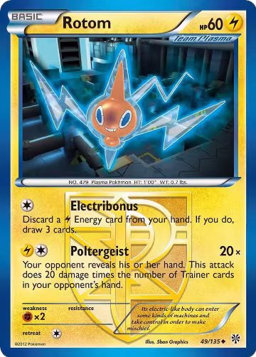 Rotom (Team Plasma) (49/135), Plasma Storm — Pokémon card price