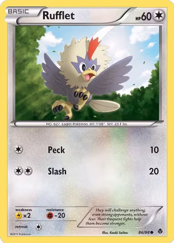 Rufflet (86) (86/98), Emerging Powers — Pokémon card price