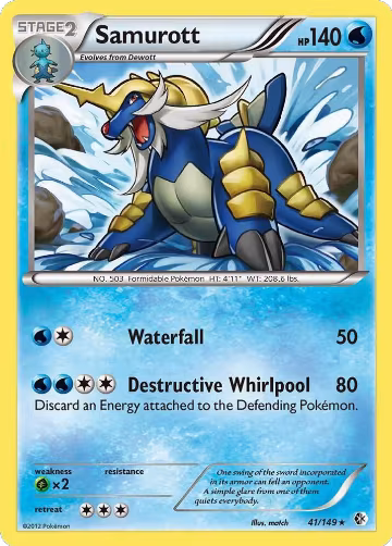 Samurott (41/149), Boundaries Crossed — Pokémon card price
