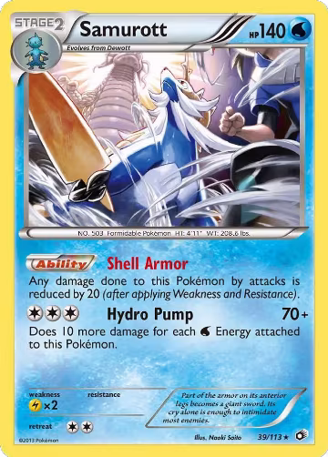 Samurott (39/113), Legendary Treasures — Pokémon card price