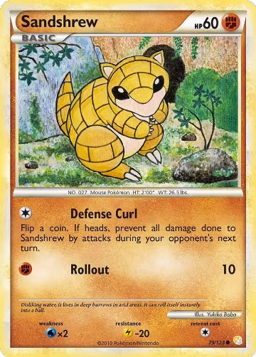 Sandshrew (79/123), HeartGold SoulSilver — Pokémon card price
