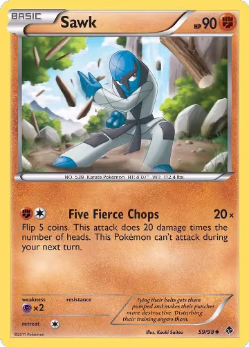 Sawk (59/98), Emerging Powers — Pokémon card price