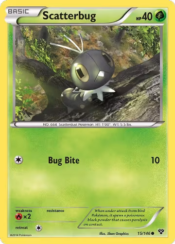 Scatterbug (15/146), XY Base Set — Pokémon card price