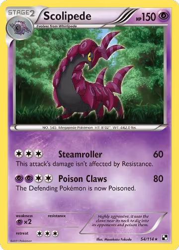 Scolipede (54/114), Black and White — Pokémon card price