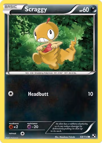 Scraggy (68/114), Black and White — Pokémon card price