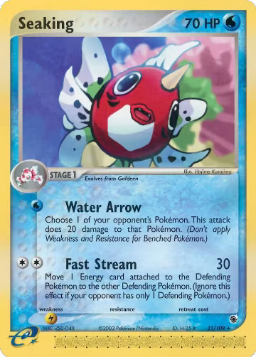 Seaking (21/109), EX Ruby and Sapphire — Pokémon card price