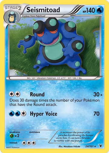 Seismitoad (24/101), Noble Victories — Pokémon card price