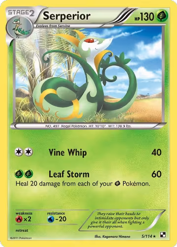 Serperior (5) (5/114), Black and White — Pokémon card price