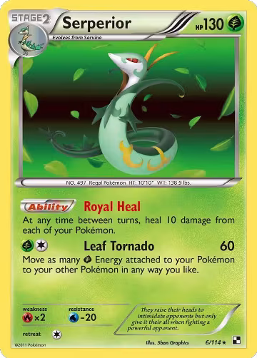 Serperior (6) (6/114), Black and White — Pokémon card price
