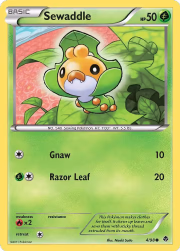 Sewaddle (4) (4/98), Emerging Powers — Pokémon card price