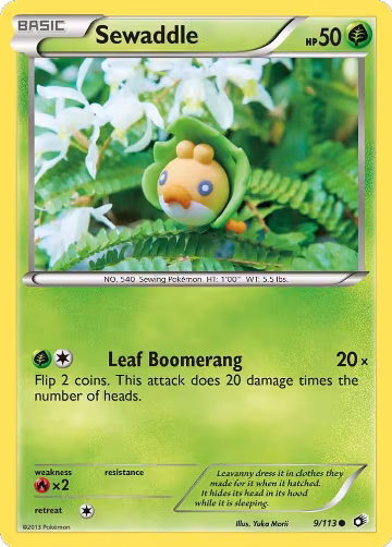 Sewaddle (9) (9/113), Legendary Treasures — Pokémon card price