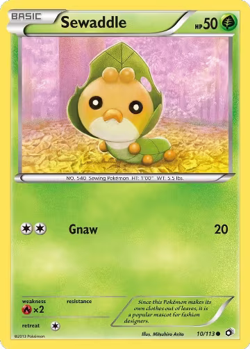 Sewaddle (10) (10/113), Legendary Treasures — Pokémon card price