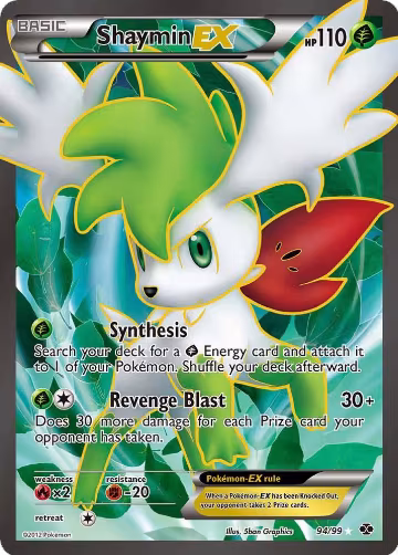 Shaymin EX (94 Full Art) (94/99), Next Destinies — Pokémon card price