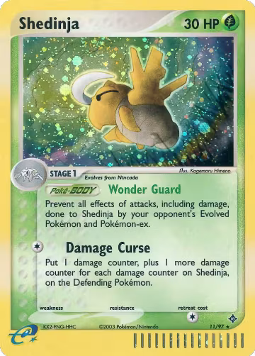 Shedinja (11/97), EX Dragon — Pokémon card price