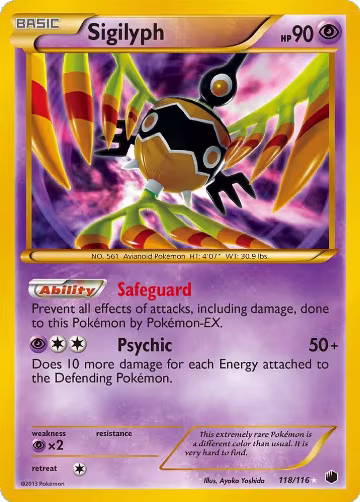 Sigilyph (118/116), Plasma Freeze — Pokémon card price