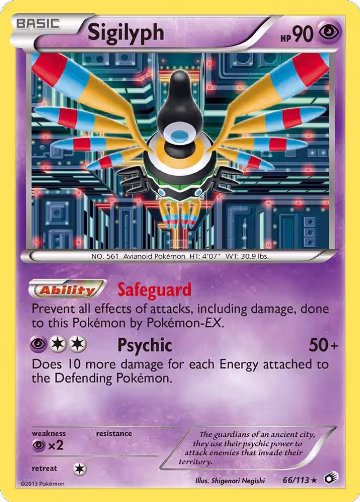 Sigilyph (66/113), Legendary Treasures — Pokémon card price