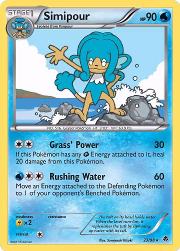 Simipour (23/98), Emerging Powers — Pokémon card price