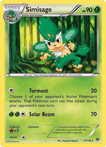 Simisage (11/146), XY Base Set — Pokémon card price