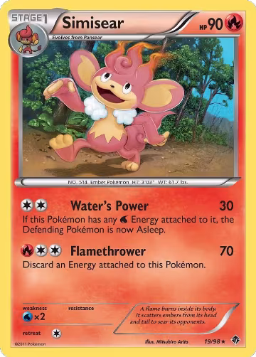 Simisear (19/98), Emerging Powers — Pokémon card price
