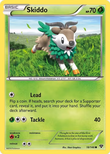Skiddo (18/146), XY Base Set — Pokémon card price