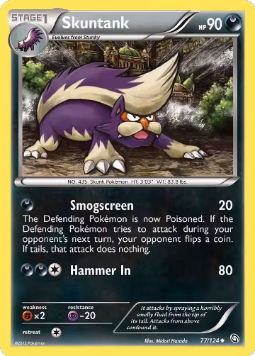 Skuntank (77/124), Dragons Exalted — Pokémon card price