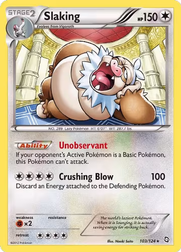 Slaking (103/124), Dragons Exalted — Pokémon card price