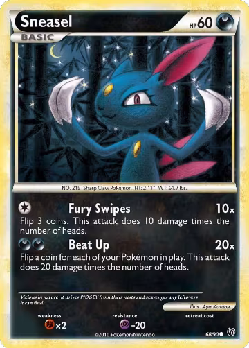 Sneasel (68/90), Undaunted — Pokémon card price